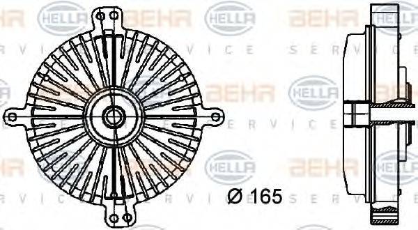 BEHR HELLA SERVICE 8MV376733041 Зчеплення, вентилятор радіатора