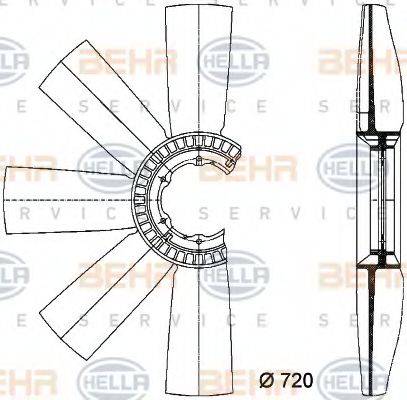 BEHR HELLA SERVICE 8MV376733091 Крильчатка вентилятора, охолодження двигуна