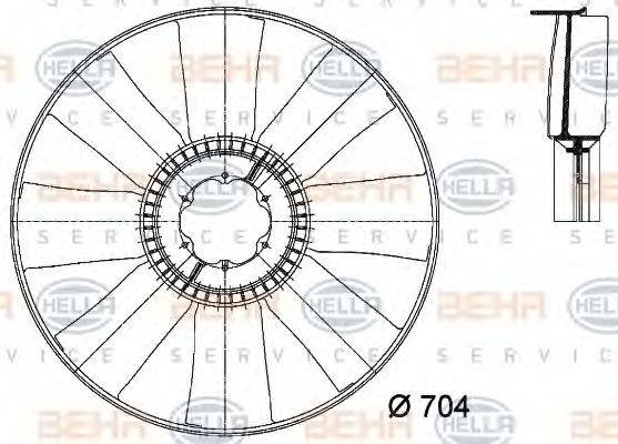 BEHR HELLA SERVICE 8MV376733131 Крильчатка вентилятора, охолодження двигуна