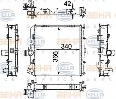 BEHR HELLA SERVICE 8MK376733671 Радіатор, охолодження двигуна