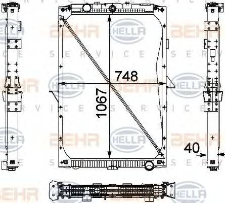 BEHR HELLA SERVICE 8MK376733711 Радіатор, охолодження двигуна