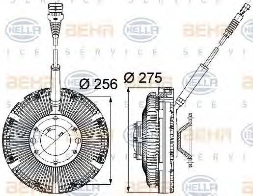 BEHR HELLA SERVICE 8MV376734781 Зчеплення, вентилятор радіатора