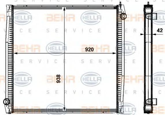 BEHR HELLA SERVICE 8MK376737041 Радіатор, охолодження двигуна