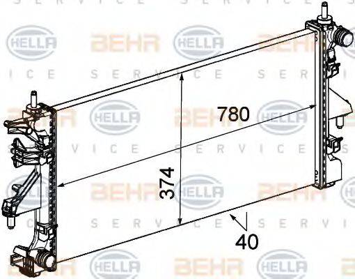 BEHR HELLA SERVICE 8MK376745111 Радіатор, охолодження двигуна