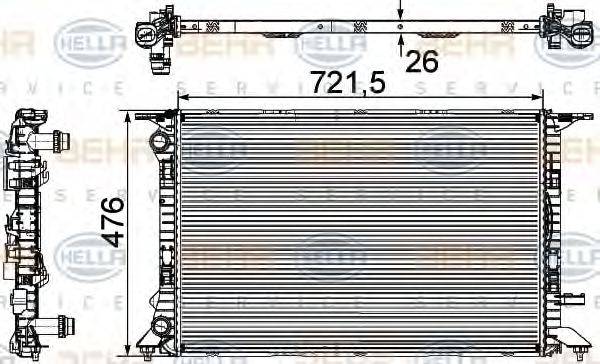 BEHR HELLA SERVICE 8MK376745581 Радіатор, охолодження двигуна