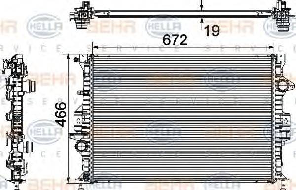 BEHR HELLA SERVICE 8MK376745601 Радіатор, охолодження двигуна