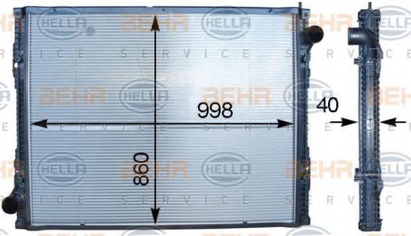 BEHR HELLA SERVICE 8MK376745741 Радіатор, охолодження двигуна