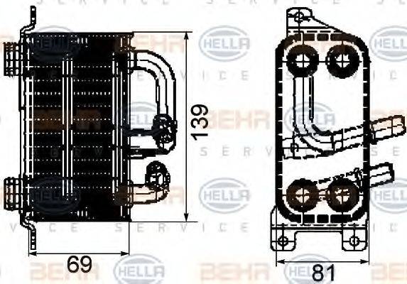 BEHR HELLA SERVICE 8MO376745751 масляний радіатор, моторне масло