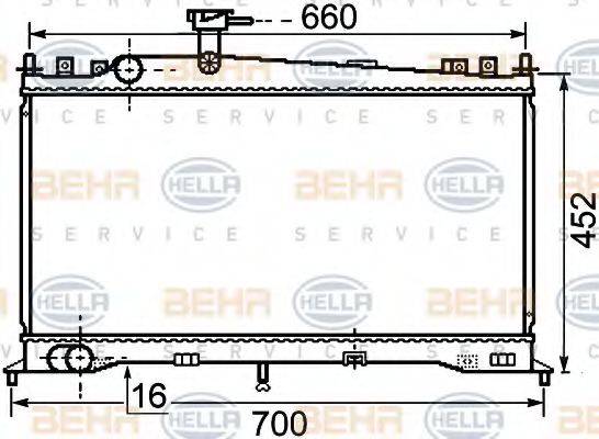 BEHR HELLA SERVICE 8MK376750261 Радіатор, охолодження двигуна