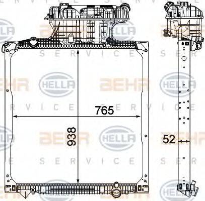 BEHR HELLA SERVICE 8MK376750541 Радіатор, охолодження двигуна