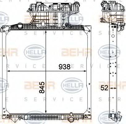 BEHR HELLA SERVICE 8MK376750551 Радіатор, охолодження двигуна