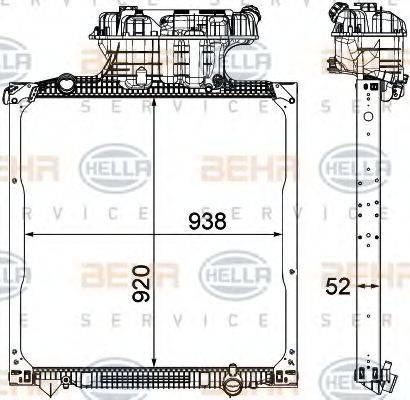 BEHR HELLA SERVICE 8MK376750561 Радіатор, охолодження двигуна