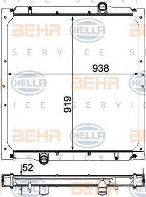 BEHR HELLA SERVICE 8MK376750621 Радіатор, охолодження двигуна