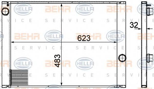 BEHR HELLA SERVICE 8MK376753591 Радіатор, охолодження двигуна