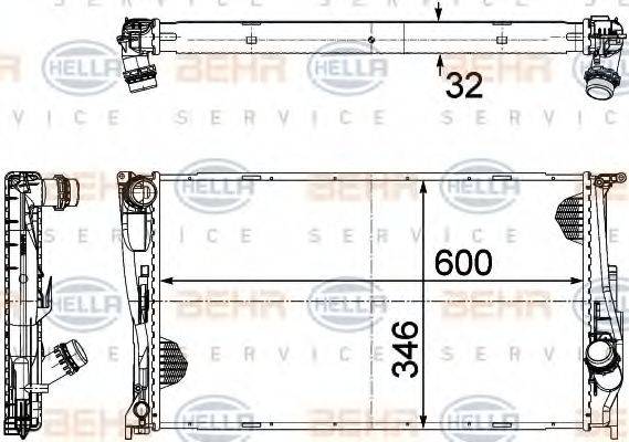 BEHR HELLA SERVICE 8MK376754021 Радіатор, охолодження двигуна