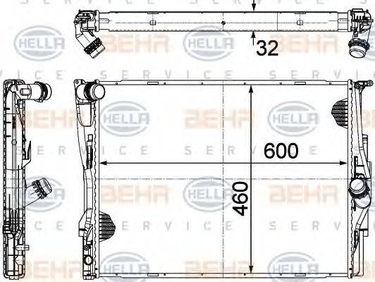 BEHR HELLA SERVICE 8MK376754041 Радіатор, охолодження двигуна