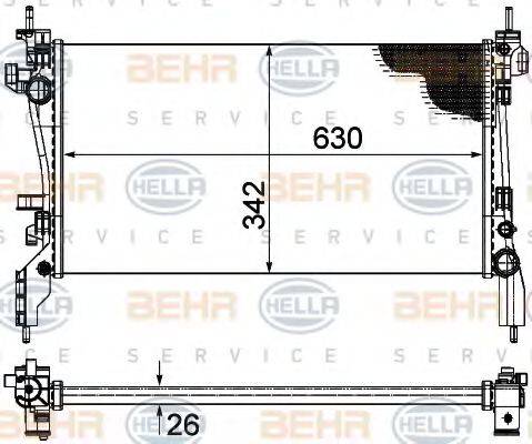 BEHR HELLA SERVICE 8MK376754561 Радіатор, охолодження двигуна