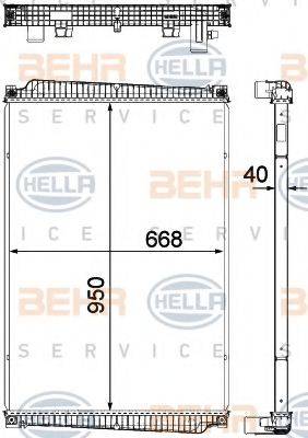 BEHR HELLA SERVICE 8MK376755391 Радіатор, охолодження двигуна