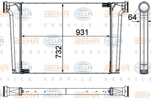 BEHR HELLA SERVICE 8ML376755461 Інтеркулер