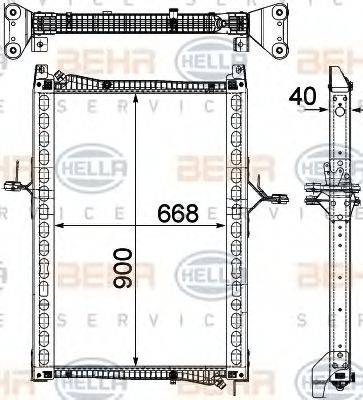 BEHR HELLA SERVICE 8MK376755641 Радіатор, охолодження двигуна