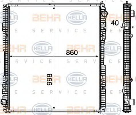 BEHR HELLA SERVICE 8MK376756161 Радіатор, охолодження двигуна