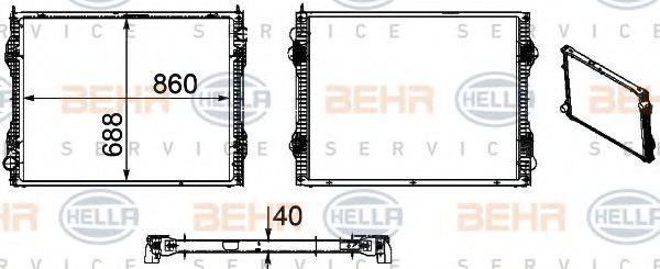 BEHR HELLA SERVICE 8MK376756171 Радіатор, охолодження двигуна