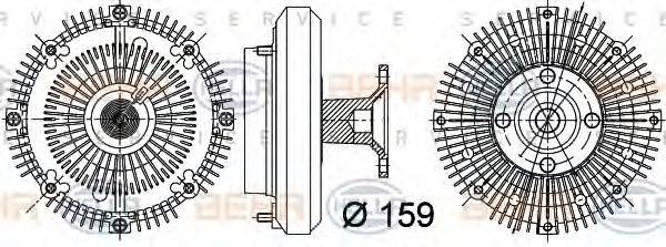 BEHR HELLA SERVICE 8MV376757411 Зчеплення, вентилятор радіатора