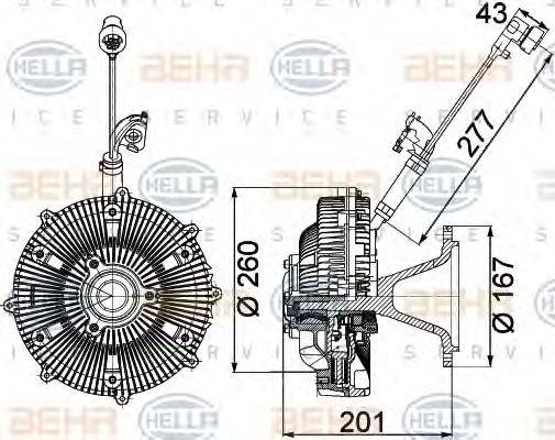 BEHR HELLA SERVICE 8MV376757461 Зчеплення, вентилятор радіатора