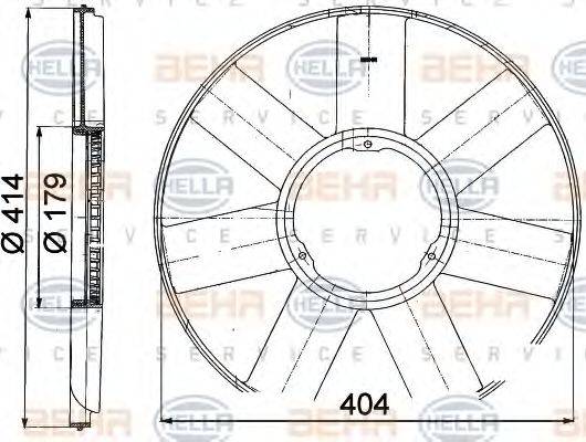 BEHR HELLA SERVICE 8MV376757481 Крильчатка вентилятора, охолодження двигуна