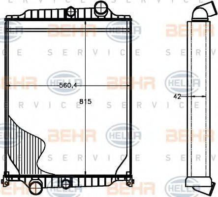 BEHR HELLA SERVICE 8MK376758111 Радіатор, охолодження двигуна