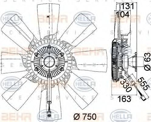 BEHR HELLA SERVICE 8MV376758281 Вентилятор, охолодження двигуна