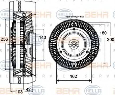 BEHR HELLA SERVICE 8MV376758451 Зчеплення, вентилятор радіатора