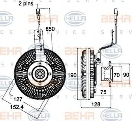 BEHR HELLA SERVICE 8MV376758471 Зчеплення, вентилятор радіатора