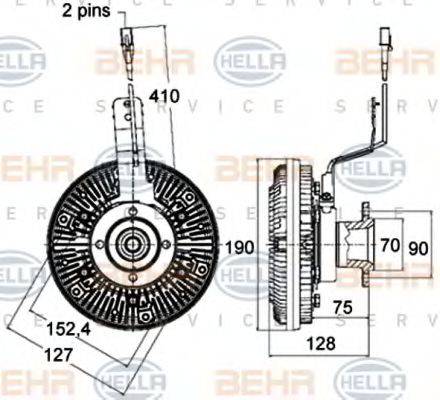 BEHR HELLA SERVICE 8MV376758481 Зчеплення, вентилятор радіатора