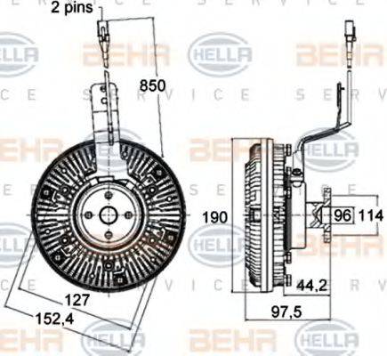 BEHR HELLA SERVICE 8MV376758491 Зчеплення, вентилятор радіатора