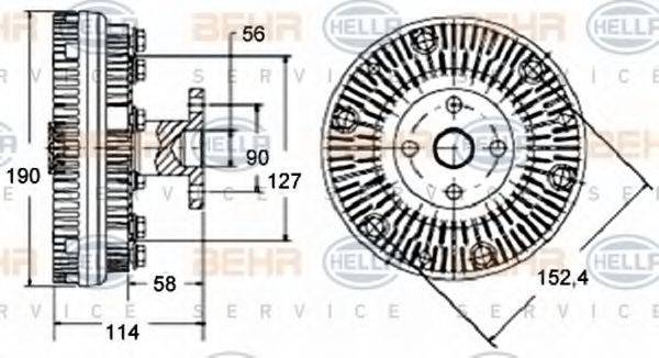 BEHR HELLA SERVICE 8MV376758551 Зчеплення, вентилятор радіатора