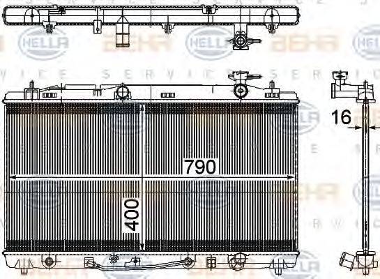 BEHR HELLA SERVICE 8MK376764781 Радіатор, охолодження двигуна