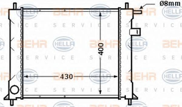 BEHR HELLA SERVICE 8MK376772161 Радіатор, охолодження двигуна