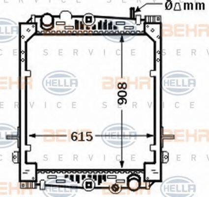 BEHR HELLA SERVICE 8MK376774311 Радіатор, охолодження двигуна