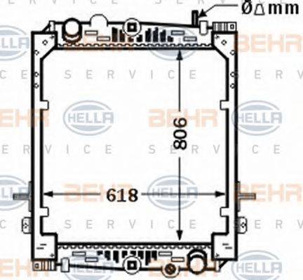 BEHR HELLA SERVICE 8MK376774341 Радіатор, охолодження двигуна