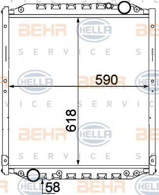 BEHR HELLA SERVICE 8MK376774441 Радіатор, охолодження двигуна