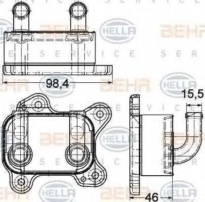 BEHR HELLA SERVICE 8MO376780601 масляний радіатор, моторне масло