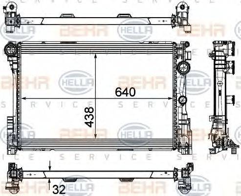 BEHR HELLA SERVICE 8MK376780691 Радіатор, охолодження двигуна