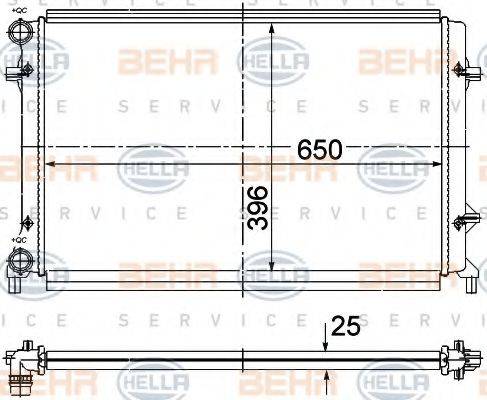 BEHR HELLA SERVICE 8MK376781091 Радіатор, охолодження двигуна