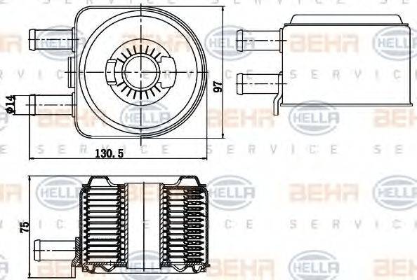 BEHR HELLA SERVICE 8MO376783791 масляний радіатор, моторне масло