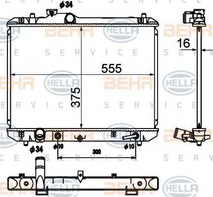 BEHR HELLA SERVICE 8MK376790231 Радіатор, охолодження двигуна