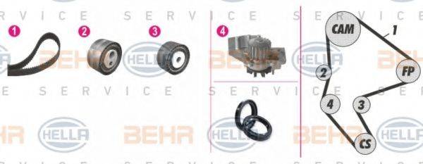 BEHR HELLA SERVICE 8MP376802841 Водяний насос + комплект зубчастого ременя