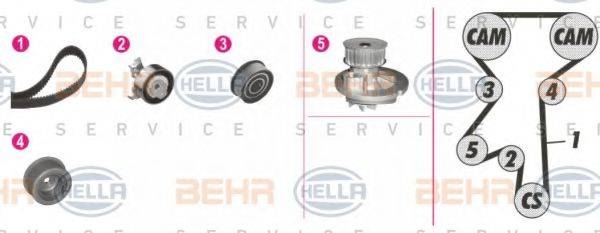 BEHR HELLA SERVICE 8MP376803861 Водяний насос + комплект зубчастого ременя