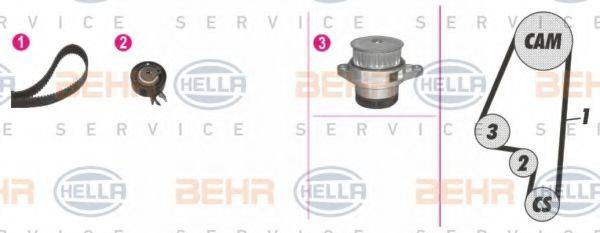 BEHR HELLA SERVICE 8MP376803881 Водяний насос + комплект зубчастого ременя