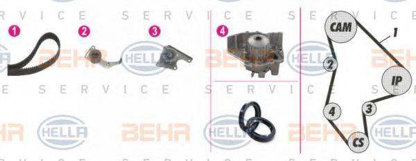 BEHR HELLA SERVICE 8MP376804811 Водяний насос + комплект зубчастого ременя